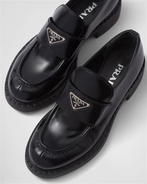 Prada brushed leather loafers